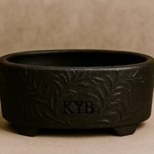 Maceta texturizada negra: